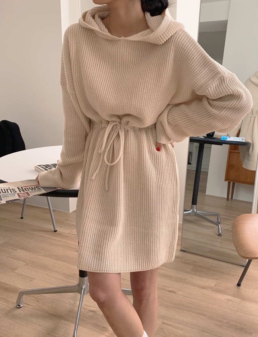 your hooded knit dress