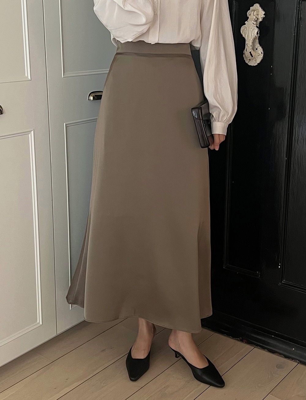 Jane Satin Long Skirt