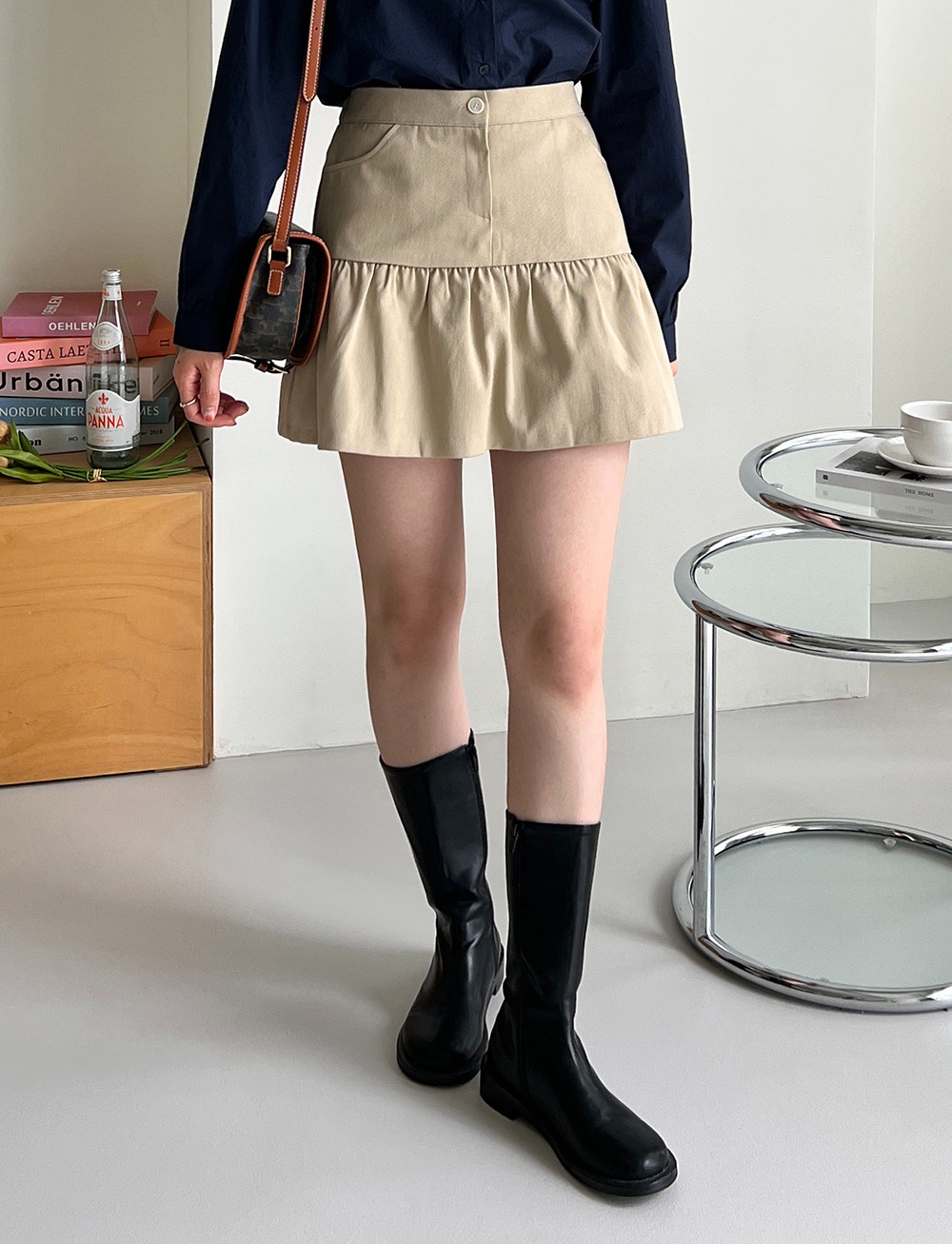Kitsch Shirring Mini Skirt
