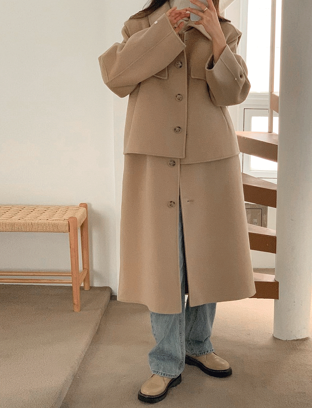 Winty Handmade Two-piece Long Coat