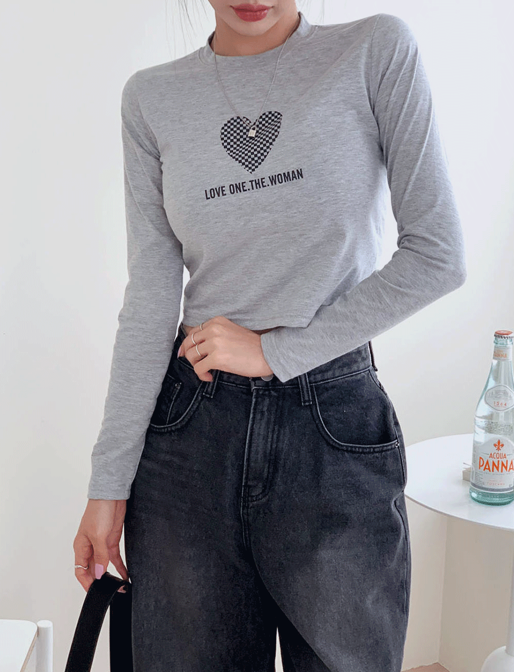 Heart Checker Cropped T-shirt