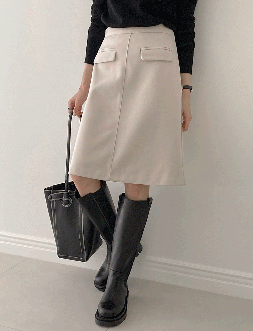 Haon Wool Midi Skirt