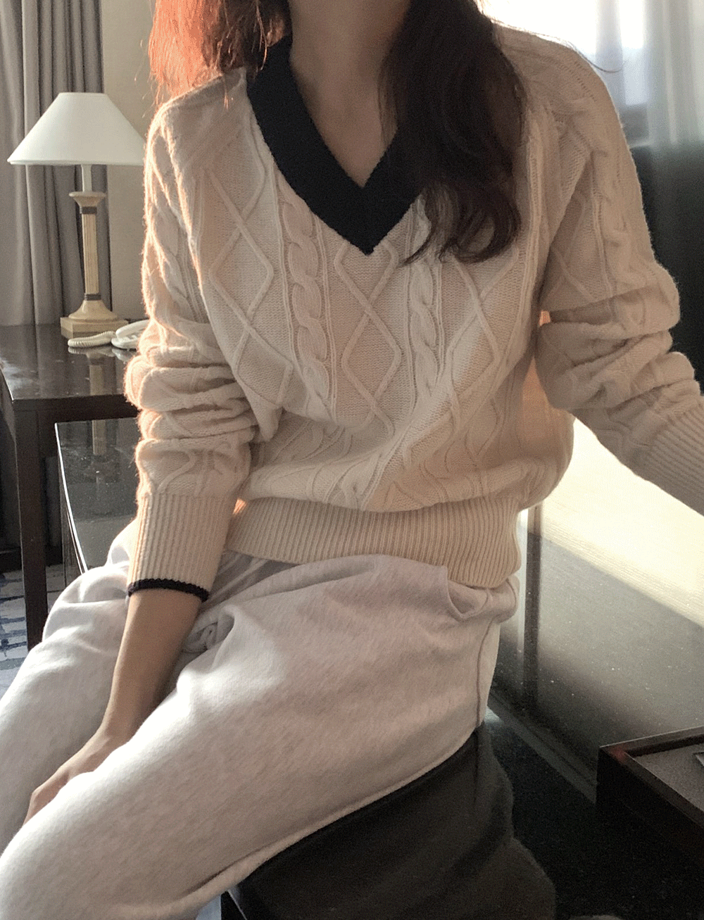 From Color Matching Cable Knit